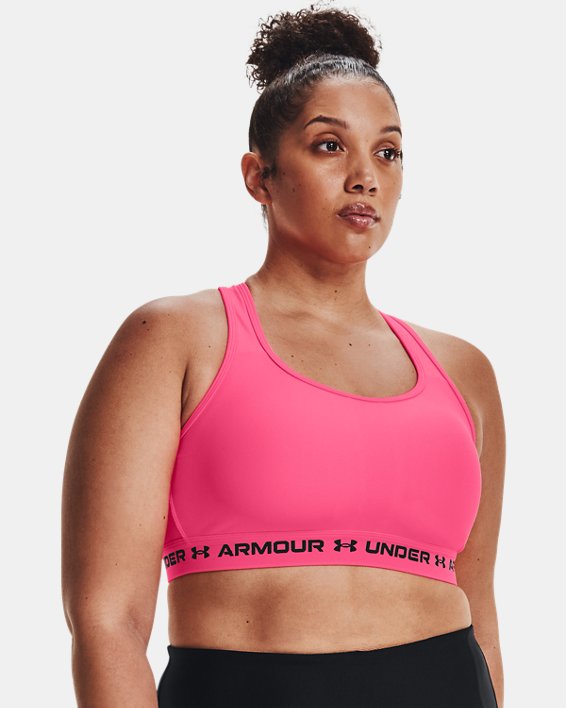 Sujetador deportivo de impacto medio Armour® Crossback para mujer, Pink, pdpMainDesktop image number 0